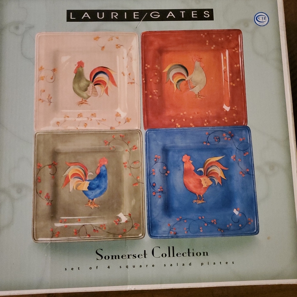 4 Laurie Gates SOMERSET  Salad Dessert Plate ROOST